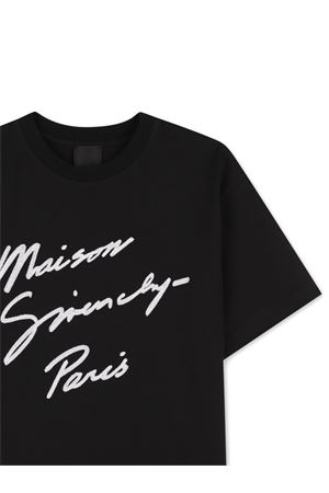 tshirt in cotone nero GIVENCHY KIDS | H3095109B